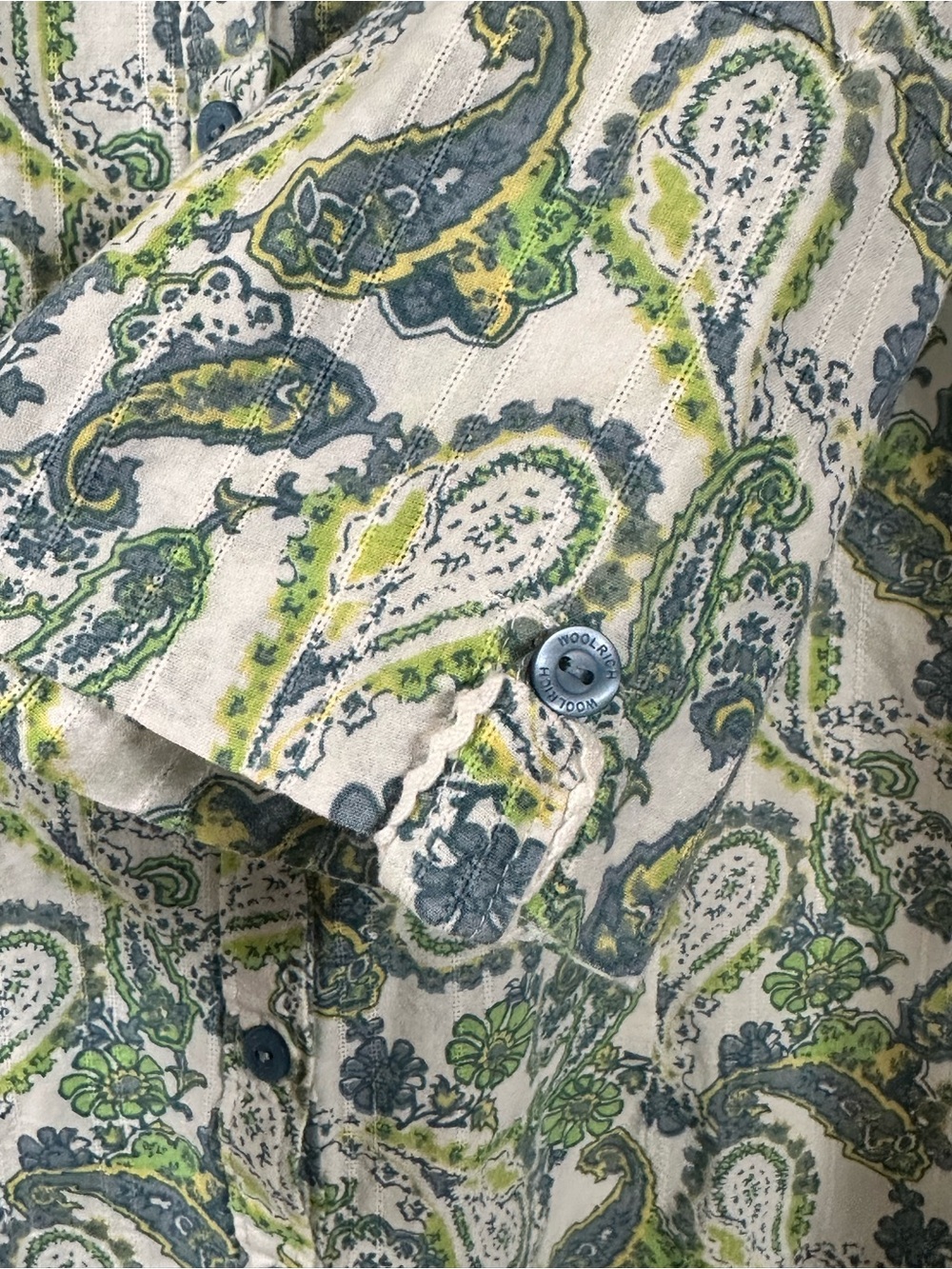Women's Paisley Button-Front Shirt - Green/Blue - Picture 2 of 5